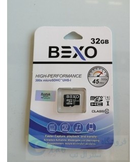 رم میکرو 32 گیگ کلاس 10 پک دار سرعت 45 - برند bexo (گارانتی مادام العمر ) micro sd کارت حافظه